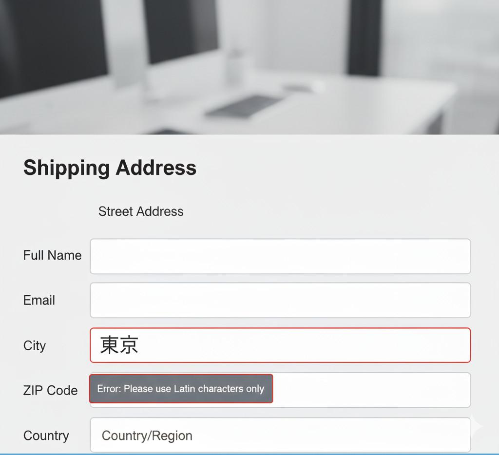 Label print error with non-Latin text